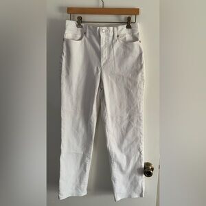 Lands' End Women's White Straight-Leg Jeans